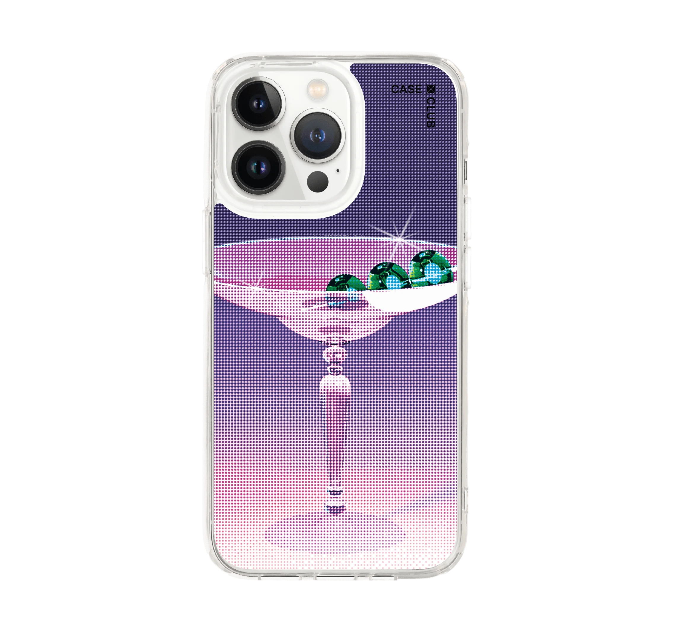 halftone cocktail glass